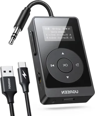 Image de Émetteur-récepteur Bluetooth - Adaptateur audio - Diffusion de musique sans fil - Fonction 2-en-1 - Autonomie de 32 heures - Noir