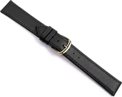 Produktbild von Uhrenarmband Kalbsleder schwarz matt Herzog Elegance 20973G, Stegbreite:22mm