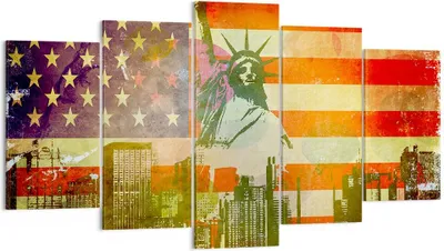 Produktbild von Bild auf Leinwand - Leinwandbild - Symbol USA Freiheit - 160x85cm - Wand Bild - Wanddeko - Leinwanddruck - Bilder - Kunstdruck - Wanddekoration - Leinwand bilder - Wandkunst - EA160x85-2543