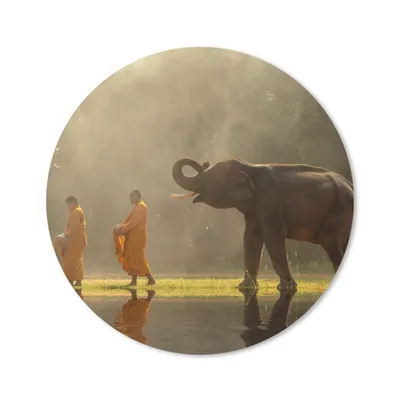 Produktbild von MuchoWow® Mauspad Mousepad Elefant - Wasser - Tiere - Natur 20x20 cm - Mousepads - Maus Mat - Pad - Mausunterlage - Schreibtischmatte