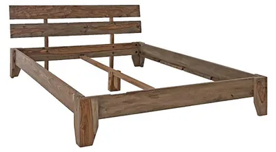 Produktbild von MASSIVMOEBEL24.DE Bett Sheesham 140x200x75 grau geölt NATURE GREY #210