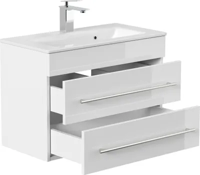 Produktbild von Badmöbel Waschplatz "Portus 700 SlimLine" 70 cm weiß Hochglanz