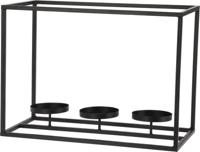 Produktbild von Eleganter Kerzenständer für Kerzen und Teelichter aus schwarzem Metall
