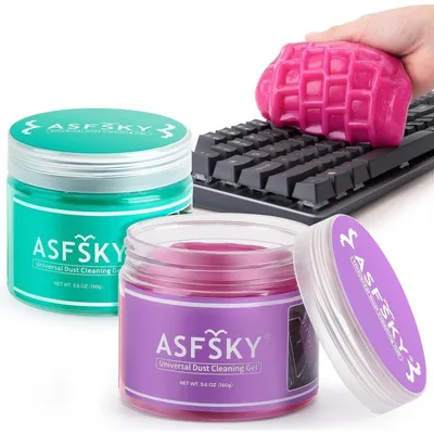 Obrázek produktu pro Čisticí gel do interiéru automobilu a na klávesnice, 2 kusy, zelená + růžová