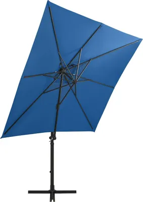 Produktbild von vidaXL Ampelschirm mit LED-Beleuchtung 250 cm Azurblau