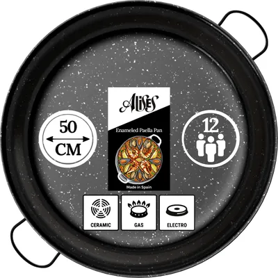 Productafbeelding van Paella-pan 50 cm, geëmailleerd koolstofstaal, anti-aanbaklaag, voor feest