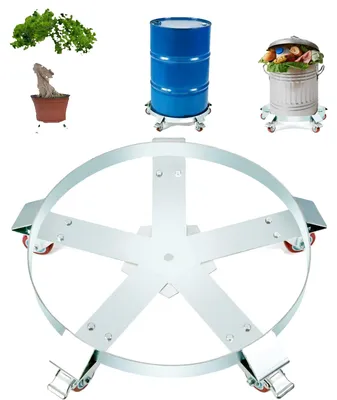 Obrázok produktu pre VEVOR prepravný vozík na sudy 250L prepravný vozík z uhlíkovej ocele valcová doska vnútorný priemer Ø607 mm prepravný vozík na sudy s 5 univerzálnymi kolesami (2 s brzdami) prepravný vozík na prepravu sudov do 567 kg