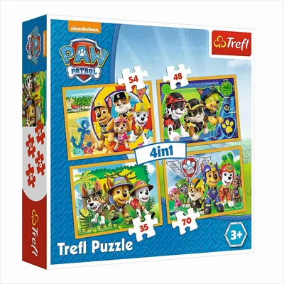 Obrázok produktu pre Trefl Puzzle 4v1 - Tlapková patrola - Vždy načas