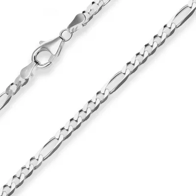 Produktbild von 3,4mm Armband Figarokette diamantiert Armschmuck aus 925 Silber 21cm