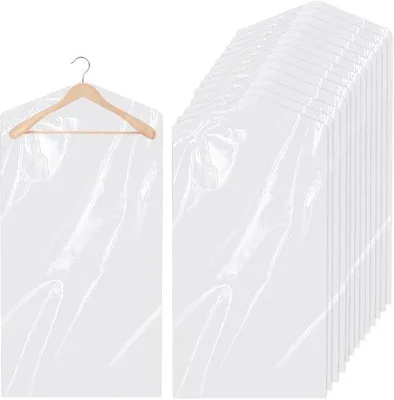 Image de Sacs en tissu transparent 60 x 90 cm pour sacs à linge, vestes et chemises, sacs transparents, en tissu épais, pour paniers à linge