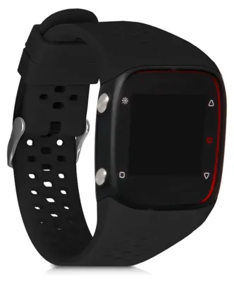 Produktbild von kwmobile Silikon Uhrenarmband für Polar M400 / M430 Armband - Ersatzarmband für Fitnesstracker - Wechselarmband Smartwatch - Schwarz matt