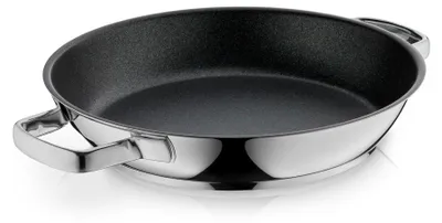 Zdjęcie produktu dla WMF PermaDur Advance 32.0101.0122, Okrągły, Patelnia uniwersalna, Czarny, Stal nierdzewna, PermaDur Advance, Stal nierdzewna, Ceramika, Prąd elektryczny, Gaz, Halogen, Indukcja