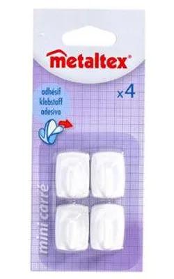 Immagine prodotto di Metaltex Ganci quadrati adesivi 4 pezzi Bianco