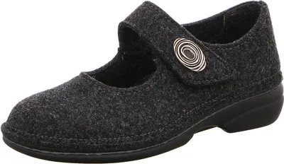 Produktbild von Finn Comfort Ramsau Hausschuh 06561-416168, Wollfilz, Anthrazit, Klettverschluss 40