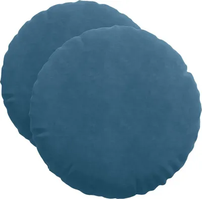 Obrázek produktu pro vidaXL Sedací polštáře, 2 kusy, samet, modrá, průměr 50 cm, výška 19 cm