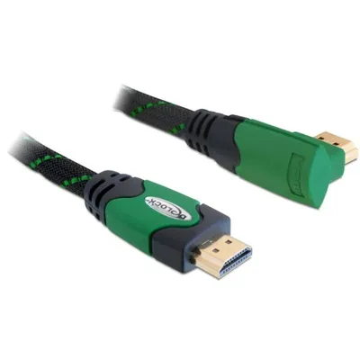 Produktbild von DELOCK HDMI Kabel Ethernet A -> A St/St 2.00m 90° rechts 4K