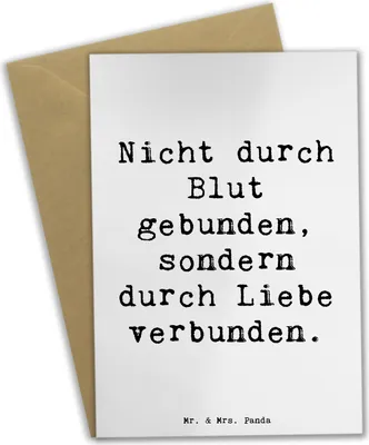 Produktbild von Mr. & Mrs. Panda Grußkarte Spruch Adoptivbruder Liebe - Weiß - Geschenk, Weihnachten, persönliche Erinnerungen, osterkarte, herzerwärmende Sprüche, einladungskarten