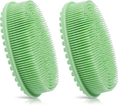 Productafbeelding van Siliconen badborstel met massagefunctie, geschikt voor alle huidtypes