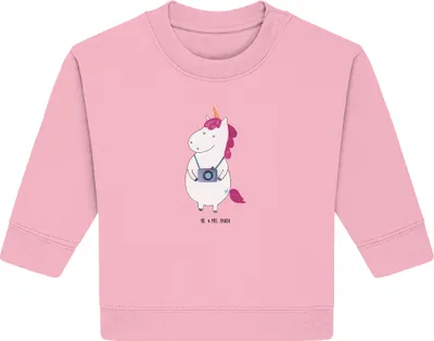 Produktbild von Mr. & Mrs. Panda Organic Baby Pullover Einhorn Fotograf 24. - 36. Monat - Baumwolle Pink - Geschenk, Städtereise, Kamera, Unicorn, Bullover, Urlaub, Kurztrip