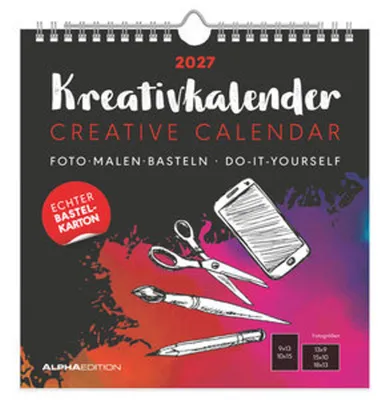 Produktbild von Kreativkalender M schwarz 2027