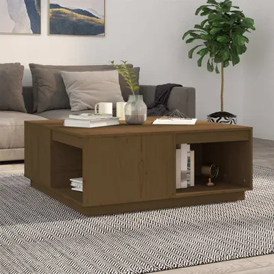 Image de Maison Exclusive - Table basse brun miel 100x101x40,5 cm Bois massif Pin