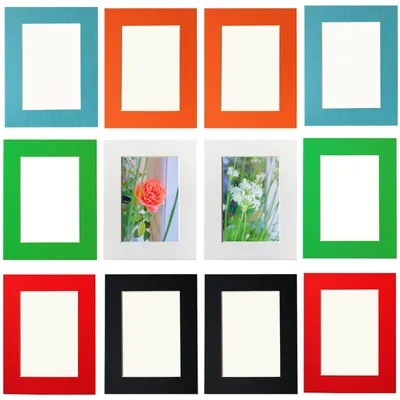 12er-Set Karton-Fotorahmen 13x9 cm, selbstklebend, Farbmix