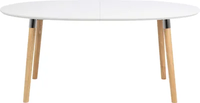 Image de PKline Table de salle à manger extensible en chêne Table de cuisine blanche
