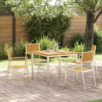 Produktbild von 5-teilige Garten Essgruppe Massivholz Teak, Design Möbel Gartentische Neu