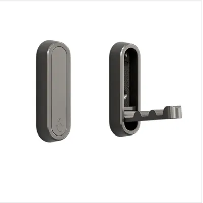 Produktbild von INF Verdeckter Klapphaken bohrfrei Zinklegierung 7.4cm x 2.4cm x 1.3cm Bad Grau