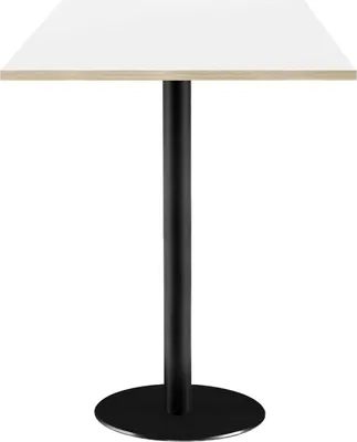 Produktbild von Hochtisch 60 x 60 cm – weißes Rom-Modell mit Holzkanten
