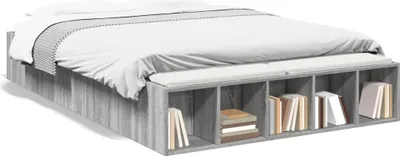 Obrázek produktu pro vidaXL Postel Grey Sonoma 120x200 cm Dřevěný materiál