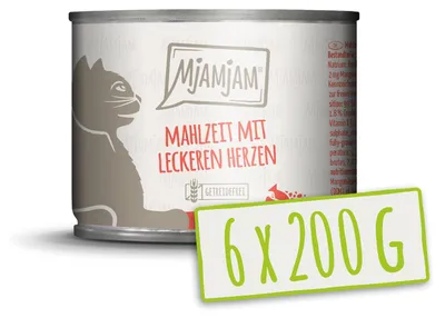 Produktbild von MjAMjAM Mahlzeit mit leckeren Herzen, Adult, jede Rasse, Herz, 200 g, Getreidefrei