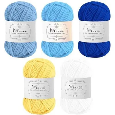 Productafbeelding van Hekelgaren, 250 gram (5 x 50 gram). Acrylgaren voor breien en haken, handbreigaren set