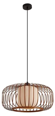 Produktbild von Lindby Pendelleuchte Davella, Ø 50 cm, Bambus, Textil