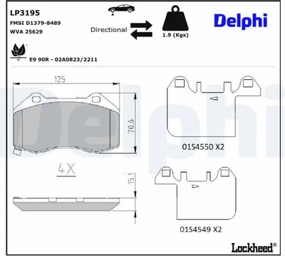Produktbild von DELPHI Bremsbeläge Satz Vorne Bremsklötze für OPEL Corsa D Schrägheck (S07) LP3195