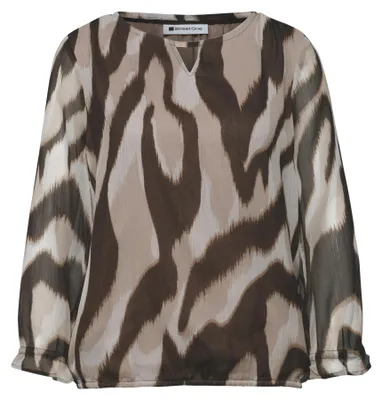 Produktbild von Street One Chiffon tunicblouse w slit det espresso brown 40
