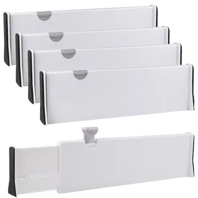 Productafbeelding van Ladeverdeler Lade organizer - Verstelbaar 33,2-55 cm - 12,7 cm hoog - Wit - 4 stuks