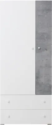 Produktbild von TKmoebel Kleiderschrank SIGMA SI3 zweitüriger 80 cm Jugendgarderobe mit Schubladen Beton