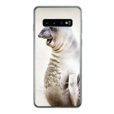 Produktbild von MuchoWow® Handyhülle Schutzhülle Hülle für Samsung Galaxy S10 Seeelefant - Lustig - Lachen - Kinder - Jungen - Mädchen - Kinder Silikon Softcase Handy Hülle - Handytasche