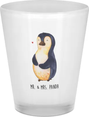 Produktbild von Mr. & Mrs. Panda Schnapsglas Pinguin Diät - Transparent - Geschenk, Shot Glas, Schnapsbecher, Abnehmen, Shotglas, Selbstliebe, Motivation, Stamperl, Gläschen