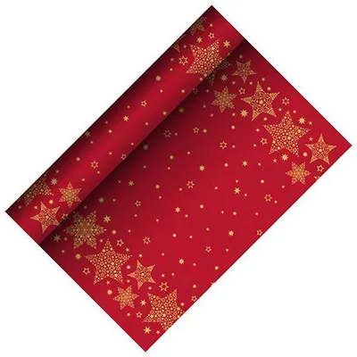 Produktbild von 6 Rollen Tischläufer, stoffähnlich, Airlaid 3 m x 40 cm rot Christmas Shine