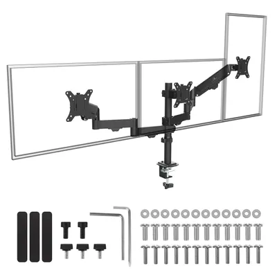 Produktbild von Halterung für 3 Maclean-Monitore Gasfeder 17"-27" 2-8kg schwarz MC-137