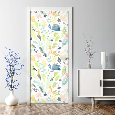 Produktbild von Dekorative selbstklebend Klebefolie Türtapete Türaufkleber Aufkleber Florale Abstraktion 77 x 200 cm