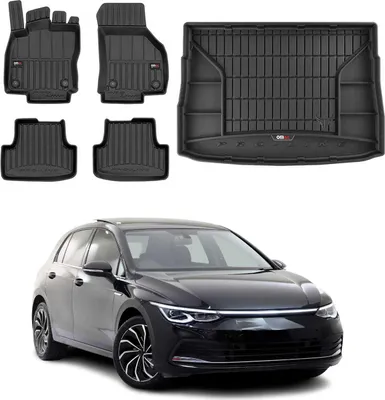 Immagine prodotto di Kit tappetini e baule per VW Golf 2019-2022 in gomma nera