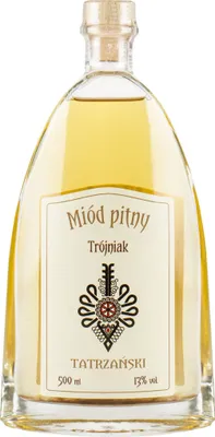 Produktbild von Tatrzanski Trojniak Honig (Drittel) 0,5L | Met Honigwein Metwein Honigmet | 500 ml | 13% Alkohol | nalewkatatrzanska.pl | Geschenkidee | 18+