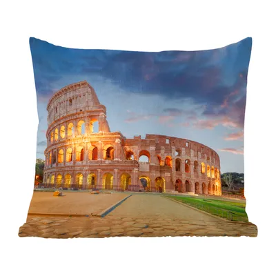Produktbild von MuchoWow® Zierkissen Sofakissen Wohnzimmer Dekokissen 40x40 cm Italien - Rom - Theater - Foto Kissen - Schlafzimmer Dekoration