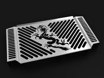 Obrázek produktu pro Kryt chladiče ZIEGER kompatibilní s Yamaha FZ 6 | Fazer BJ 2004-06 Dragon silver