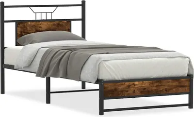 Produktbild von Bettgestell ohne Matratze Räuchereiche 90x200 cm Holzwerkstoff