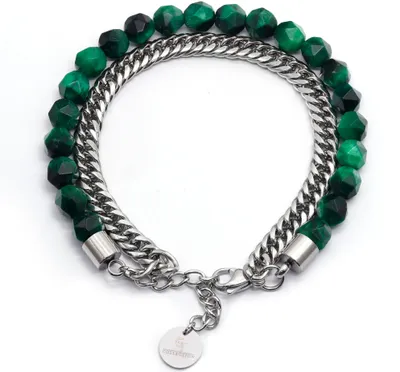 Produktbild von GT Collection | Faceted Bead Armband Herren mit Energie Steine, mit Edelstahl Verschluss und Geschenkschachtel