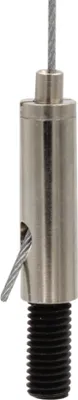 Produktbild von Drahtseilhalter / Gripper 20, M8 Außengewinde Länge 18 mm, für Drahtseil Ø 1,5 - 2,0mm | vernickelt